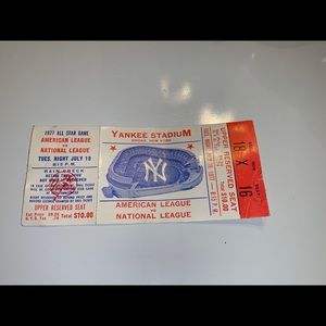 Vintage all star baseball game ticket